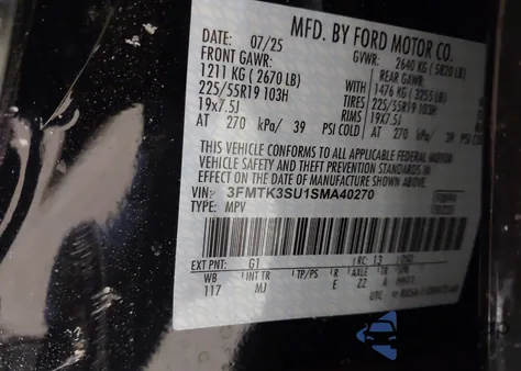 2025 Ford Mustang Mach-E Premium from USA, damaged, VIN 3FMTK3SU1SMA40270